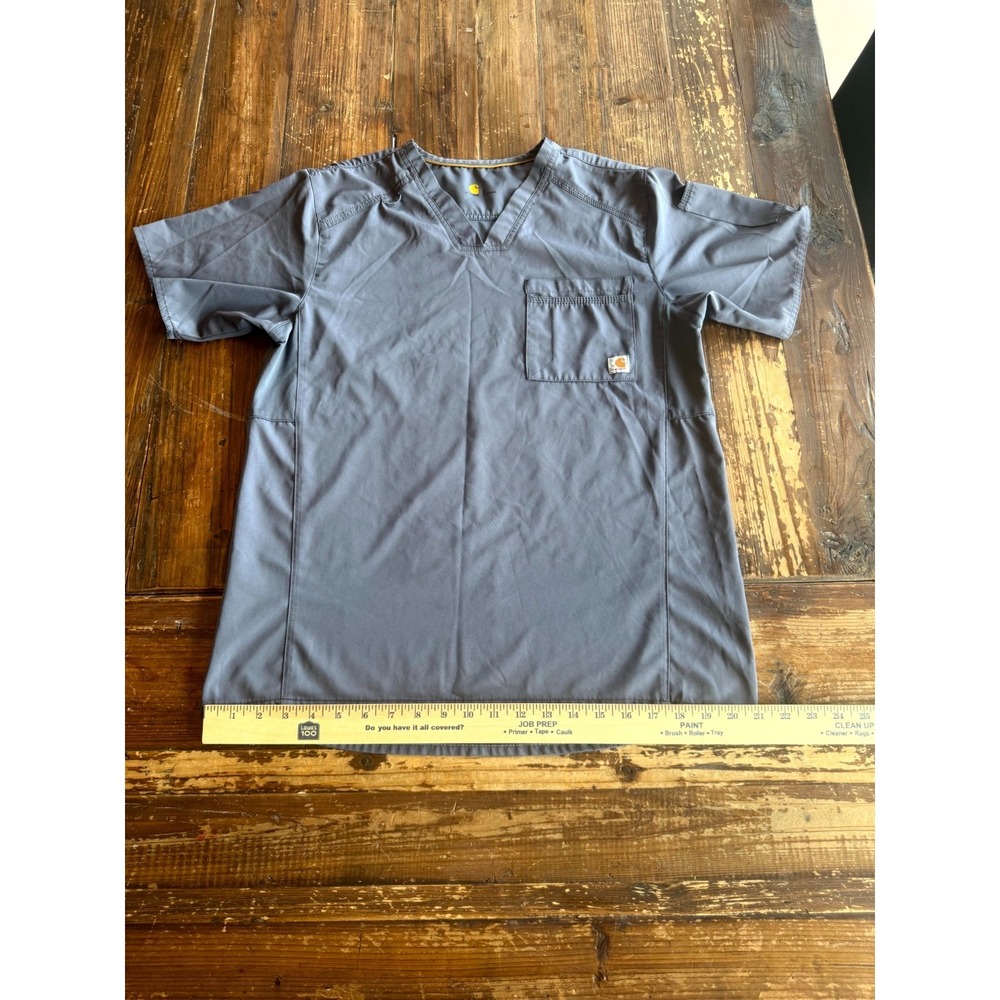 Carhartt‎ Ripstop Utility Scrub Top Mens Small Gray Mesh Lined Wrinkle Resistant